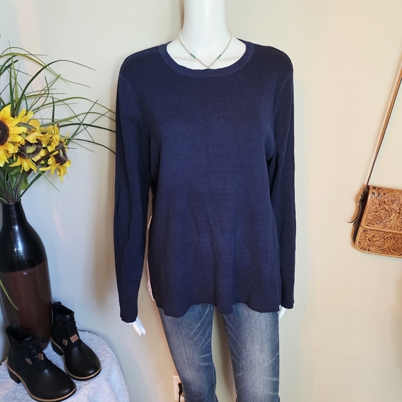 Navy Blue Women's Maternity Sweater - Picture 3 of 6